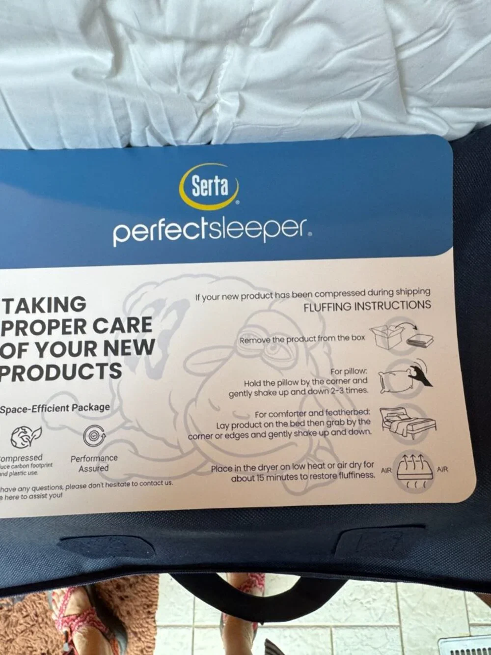 Serta Perfectsleeper White Goose Feather & Down Fiber Comforter 90